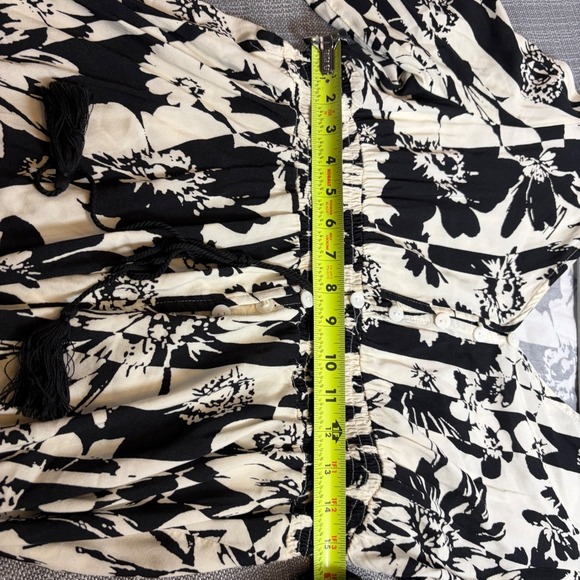 Rusttydustty Dress Womens XL Black Floral Boho Paisley Maxi Hippie Sleeve Belted - Picture 9 of 11